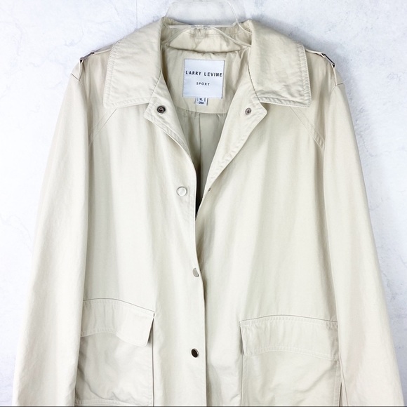 [Larry Levine] Classic Tan Utility Trench Jacket - Picture 2 of 4